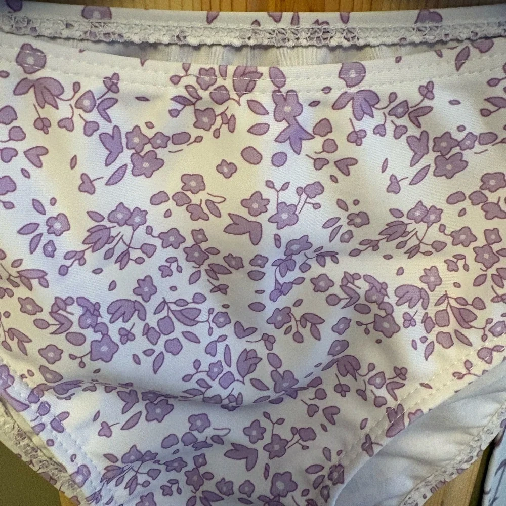 Lilac Floral Kids Bikini Set